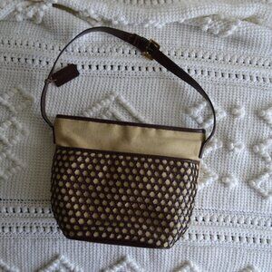 Vintage Via Piaggi Woven Bucket Bag Purse